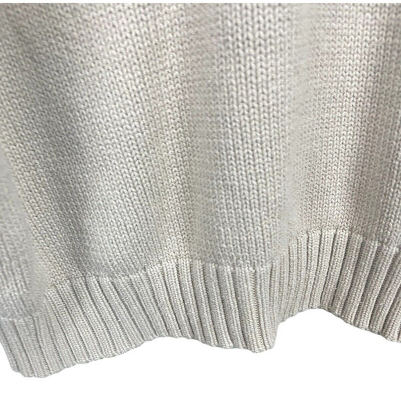 Ivy Crew Sweater Mens Size Large Cream and Navy Blue with Stripe Classic Preppy - Picture 6 of 8